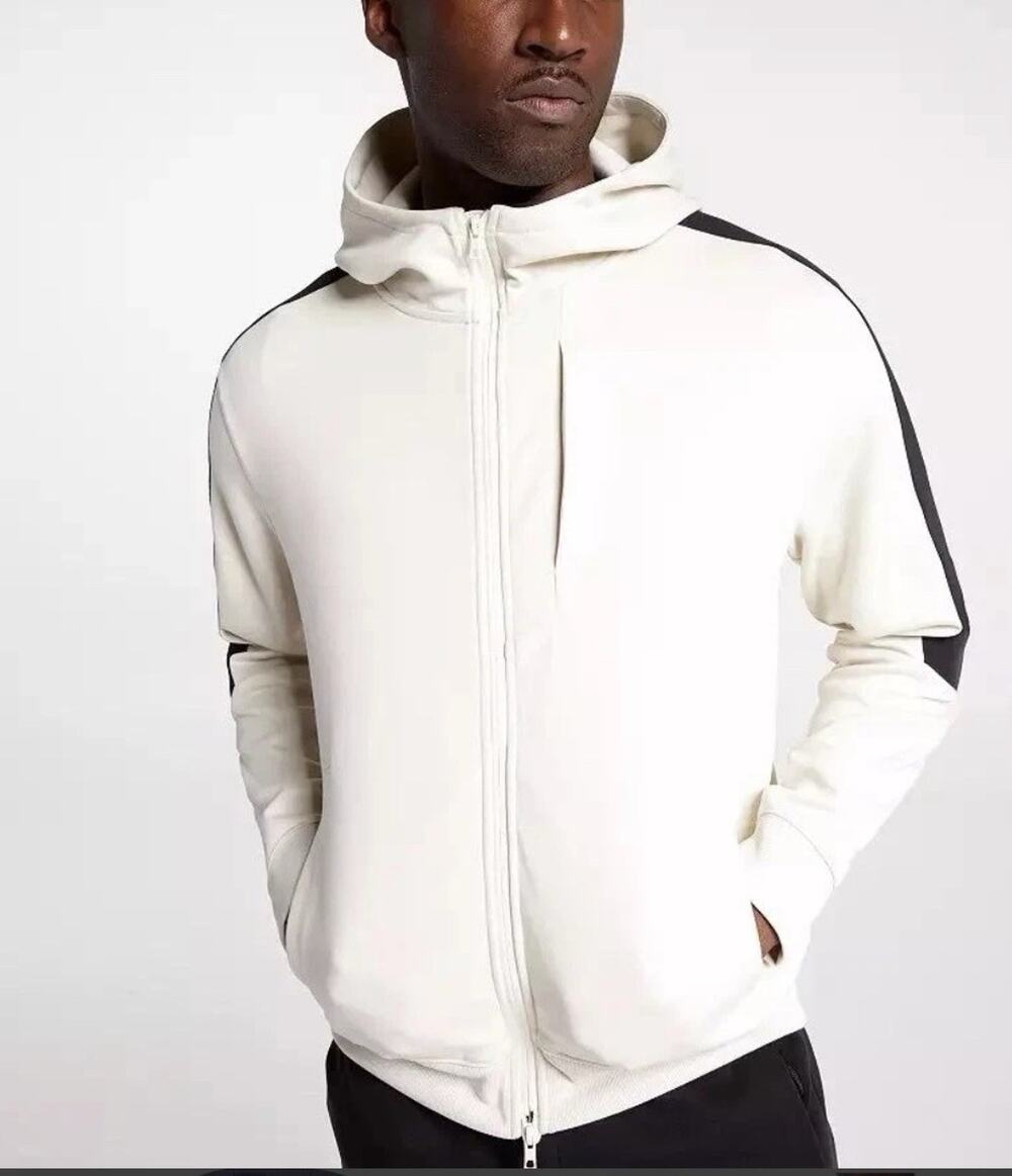 VRST Mens XL Pinnacle Fleece Full Zip Hoodie Light Sand Black NWT $98